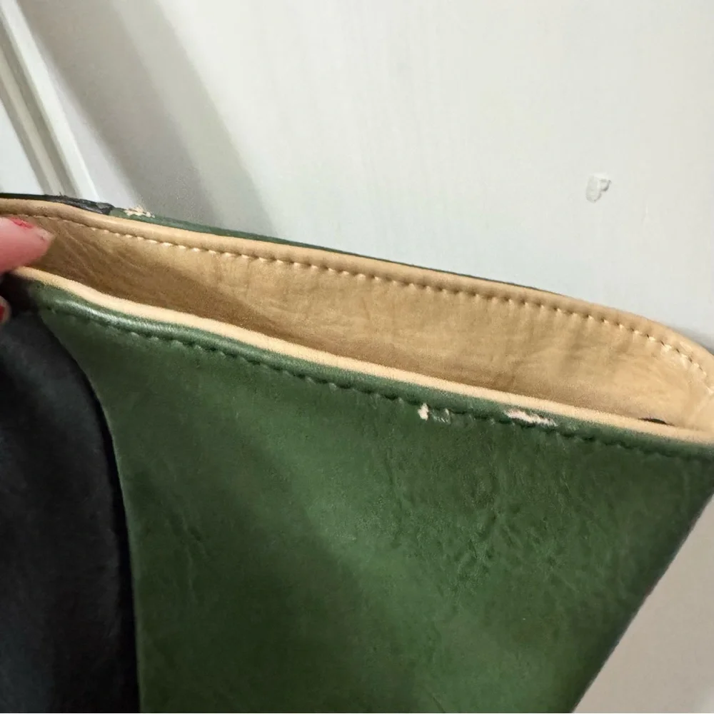 Big Buddha, black and green faux leather large tote bag with tassels - Picture 5 of 10
